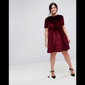 PLUS SIZE VELVET MINI DRESS